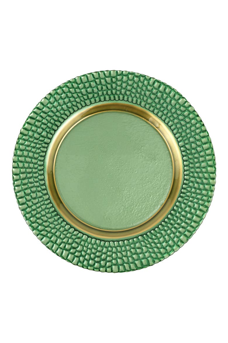 Pelli Glass Green Charger, Main, color, GREEN