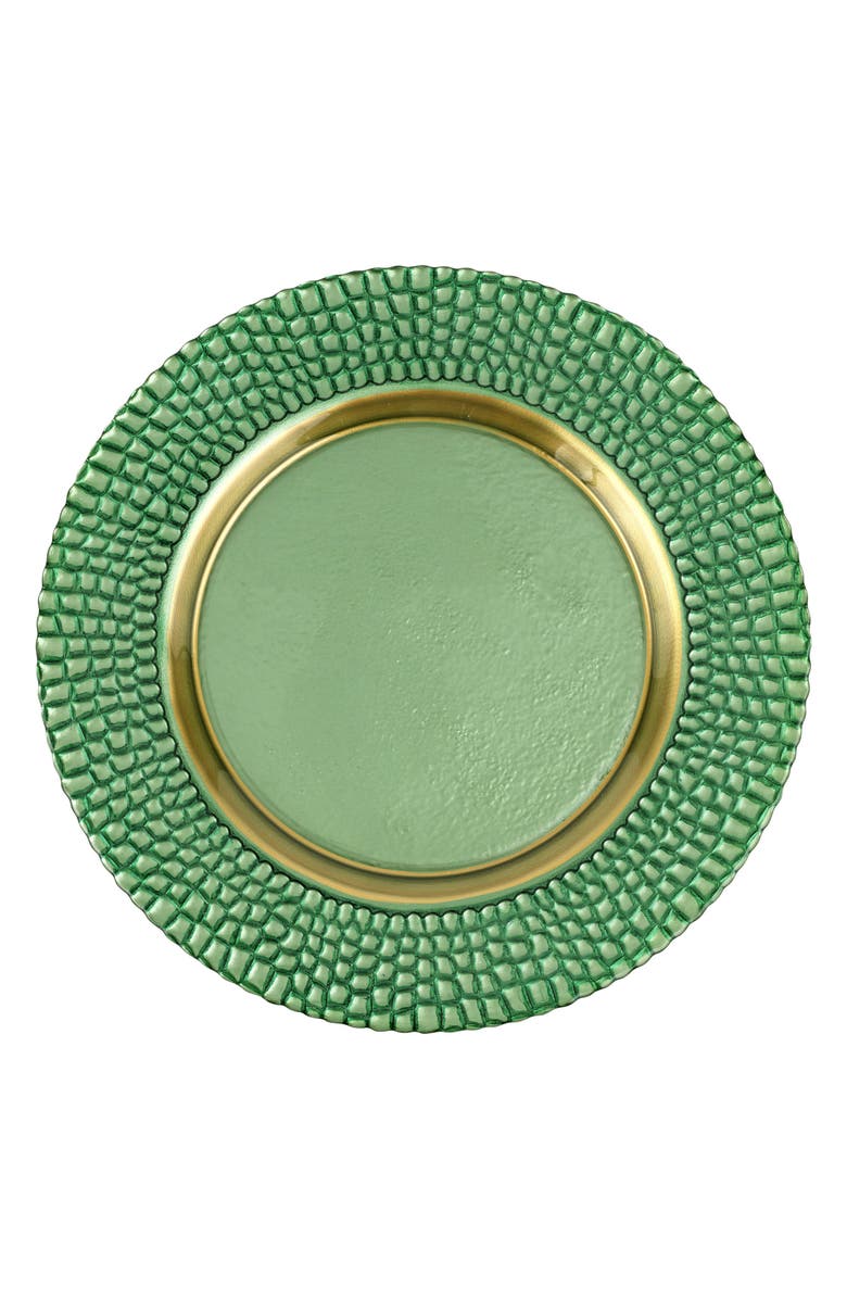 VIETRI Pelli Glass Green Charger, Main, color, Green