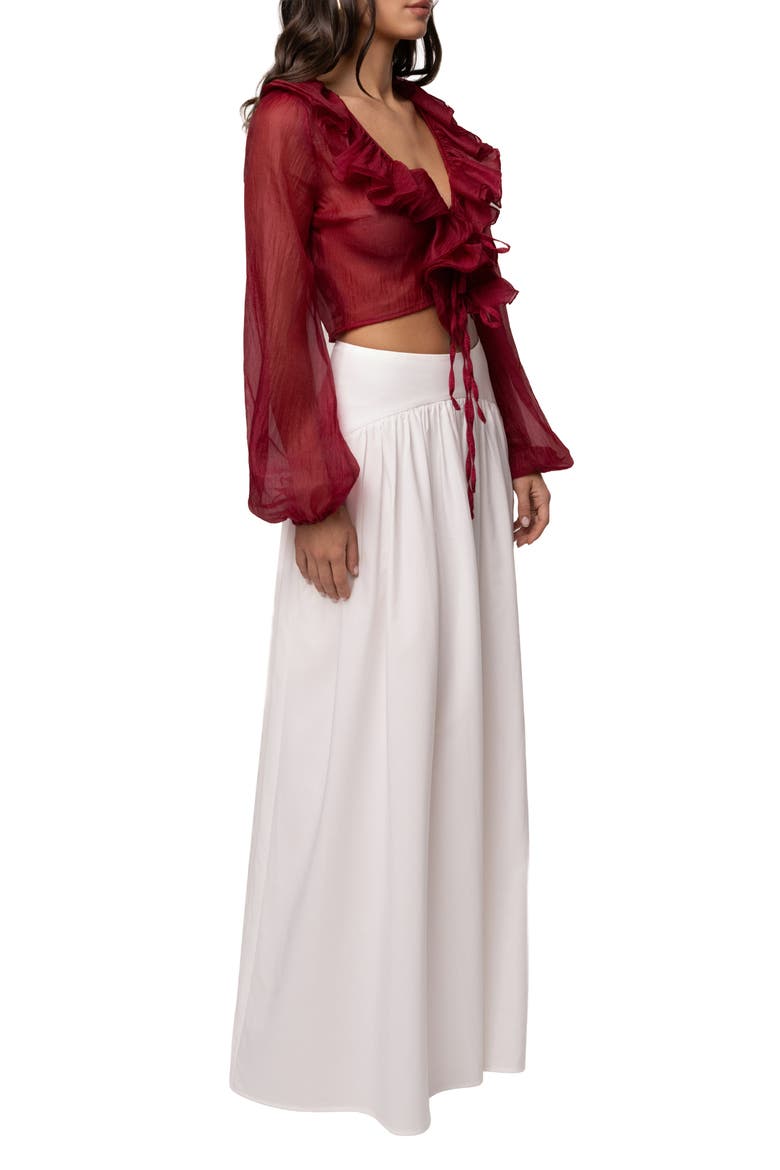 Delilah Ruffled Top, Alternate, color, Berry