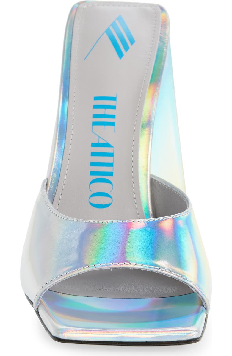 The Attico Devon Slide Sandal, Alternate, color, Holographic Silver