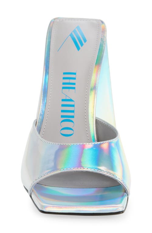 Attico The Devon Slide Sandal In Silver