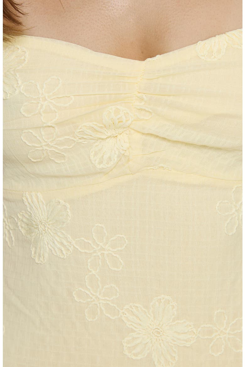 Maisone Floral Embroidered Maxi Dress, Alternate, color, LEMON