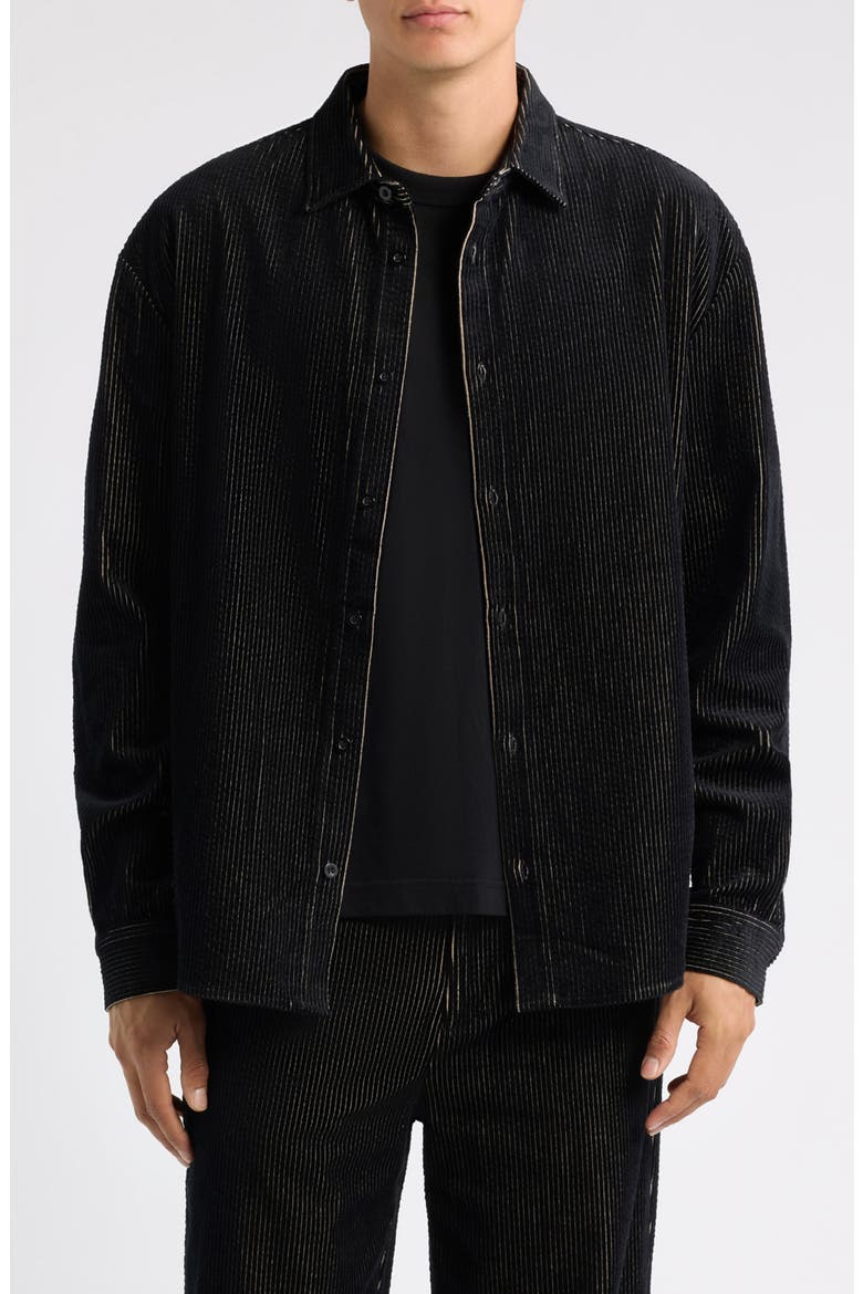 Jordan Corduroy Button-Up Shirt, Main, color, BLACK