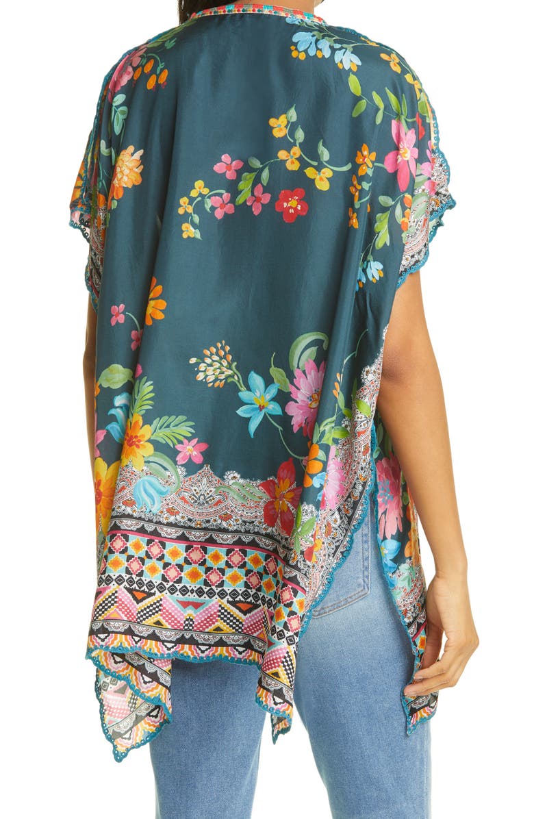 Johnny Was Magdalene Silk Poncho, Alternate, color, 