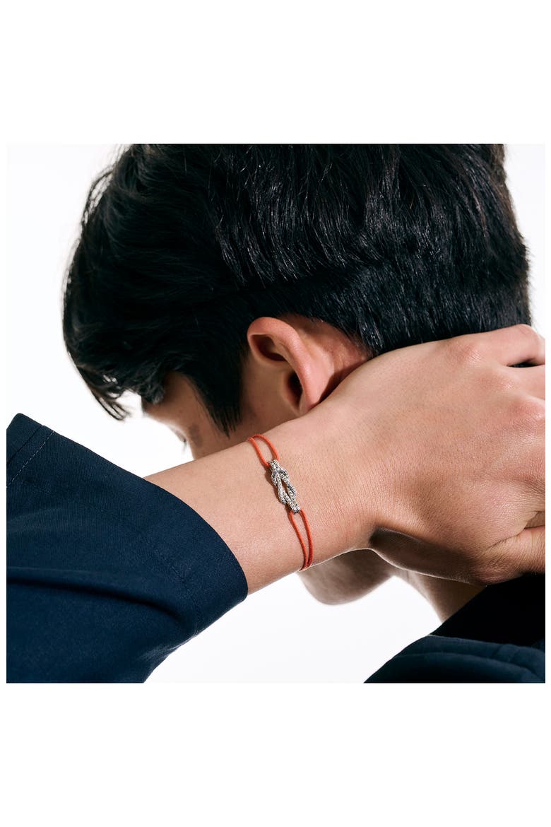 Love Knot Sterling Silver Cord Bracelet, Alternate, color, SILVER