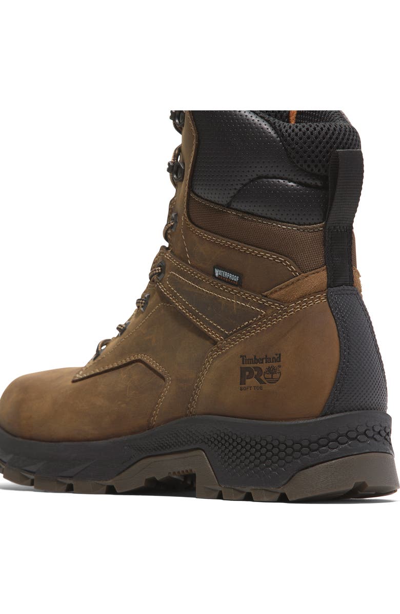 Timberland TiTAN EV 8" Soft-Toe Waterproof Work Boot, Alternate, color, Medium Brown Full Grain