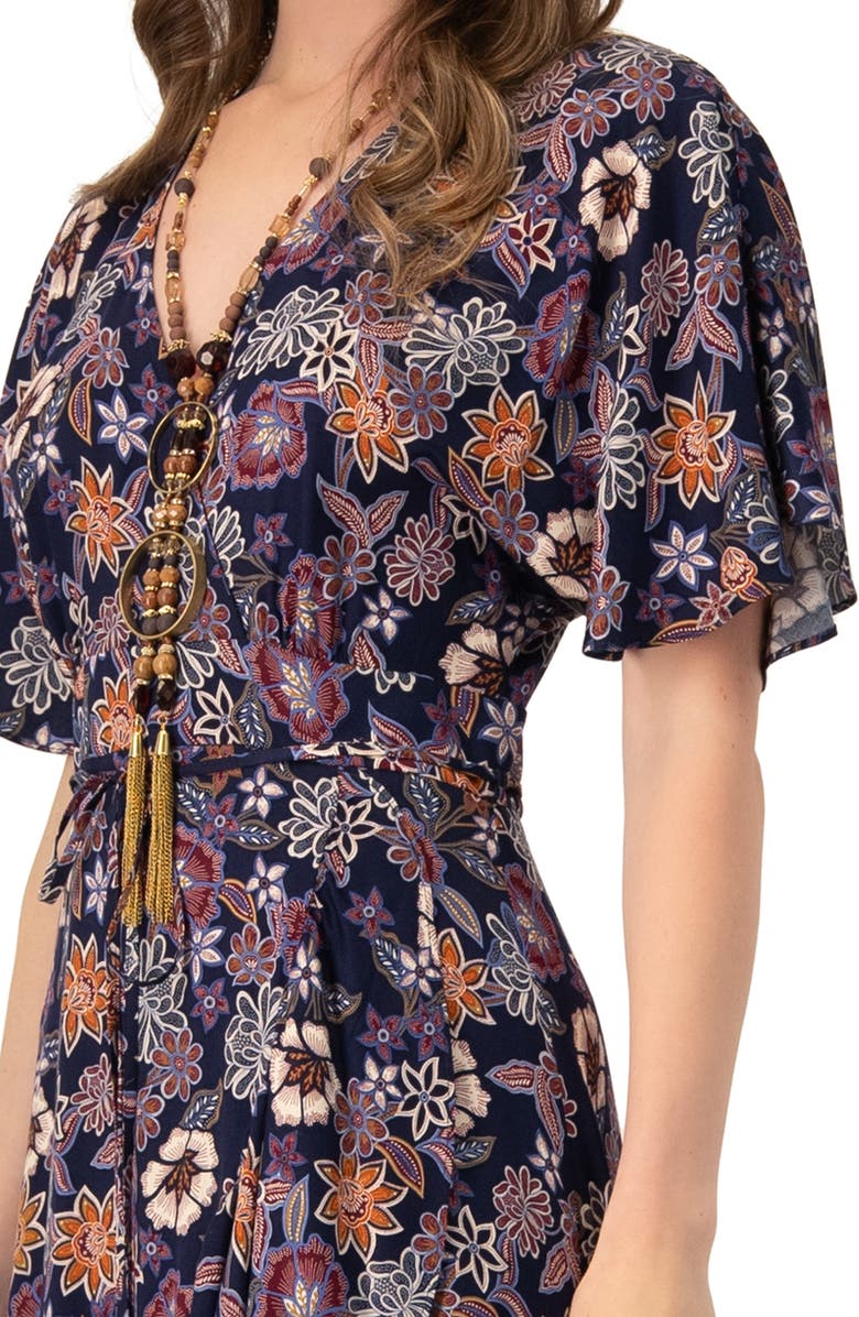 IVONNE V-Neck Wrap Maxi Dress, Alternate, color, Multi-Brown