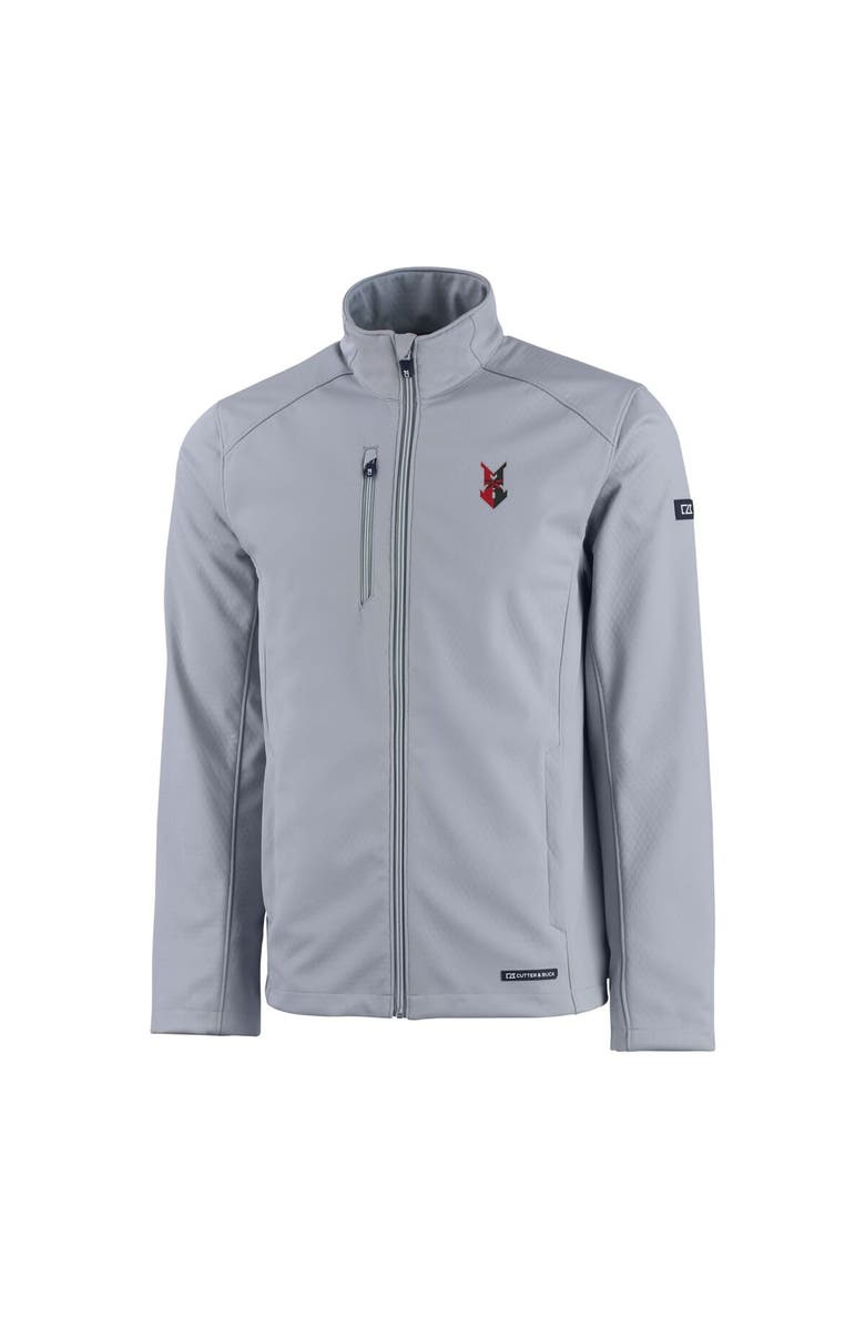 Cutter & Buck Men's Cutter & Buck  Gray Indianapolis Indians Evoke Eco Softshell Recycled Full-Zip Jacket, Alternate, color, 
