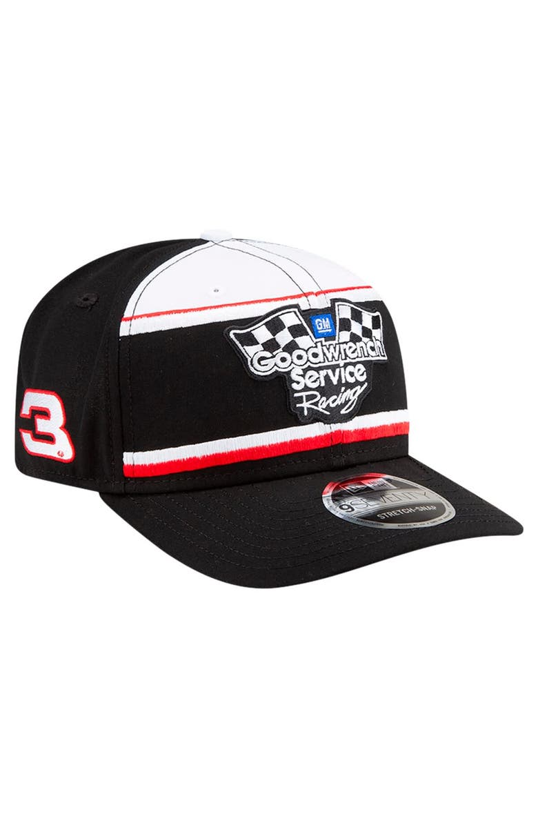 New Era Men's New Era Black/White Dale Earnhardt Goodwrench Service 9SEVENTY Stretch-Snap Hat, Alternate, color,