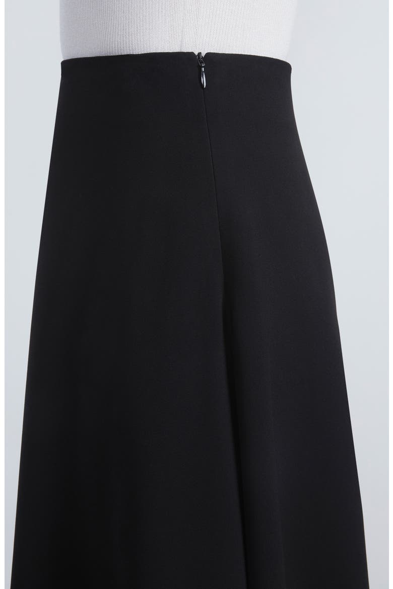 Asymmetric Crepe Skirt, Alternate, color, BLACK
