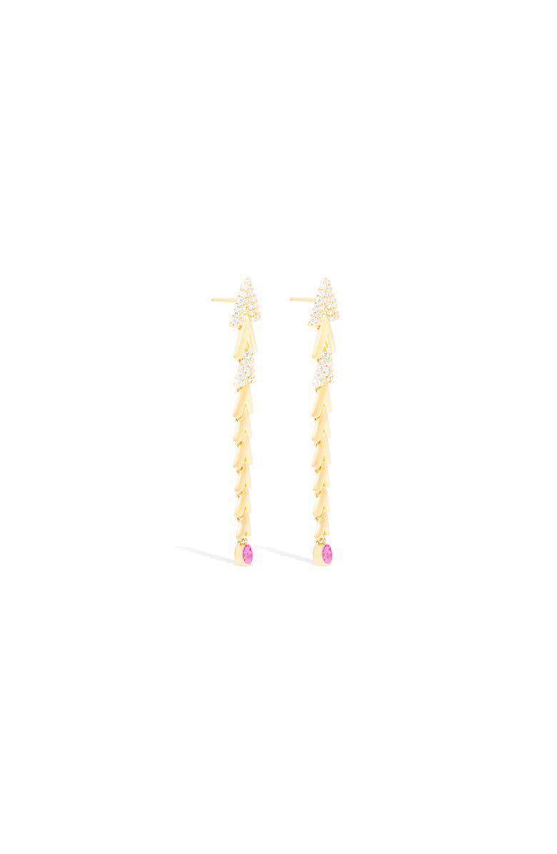 Campbell + Charlotte Spark Chevron Link Chandelier Earring, Alternate, color, Pink Sapphire-Gold
