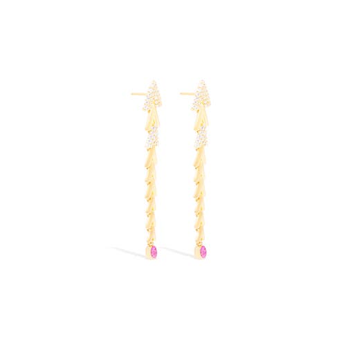 Campbell + Charlotte Spark Chevron Link Chandelier Earring In Gold