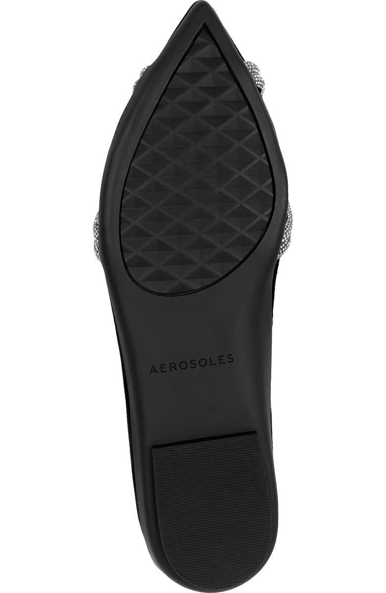 Aerosoles Damir Suede Crystal Embellished Flat, Alternate, color, Black Suede