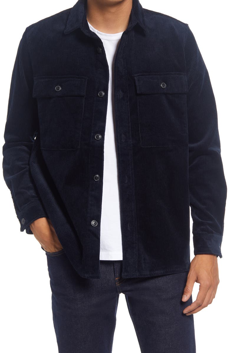 Samsøe Samsøe Men's Waltones Stretch Cotton Corduroy Shirt Jacket, Main, color, 