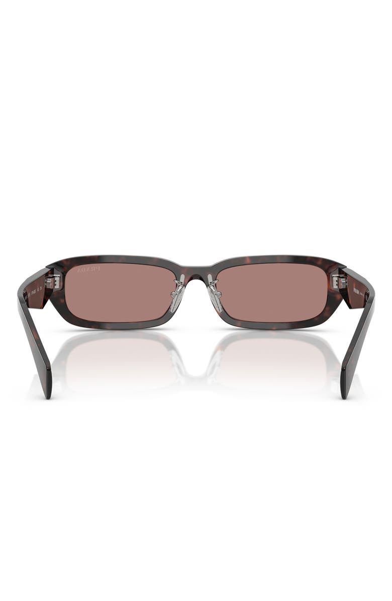Prada 55mm Rectangular Sunglasses, Alternate, color, Lite Brown