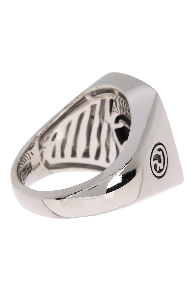 Sterling Silver & 18K Yellow Gold Star Onyx Ring, Alternate, color, BLACK