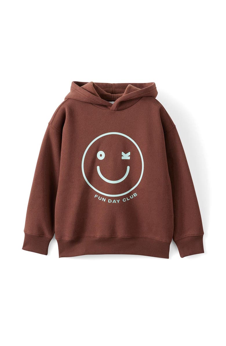 Cotton On Kids Kid's Sammy Oversized Hoodie, Main, color, Rocky Road Smiley Face