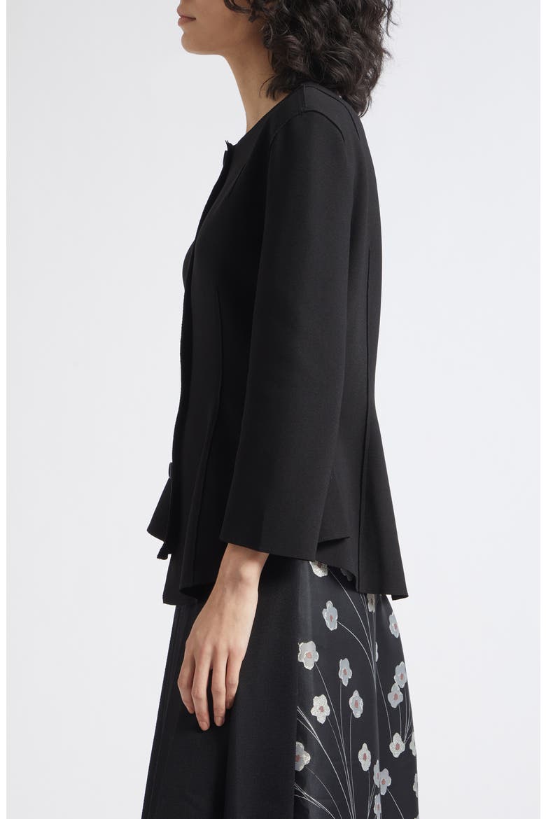 Double Layer Peplum Top, Alternate, color, BLACK