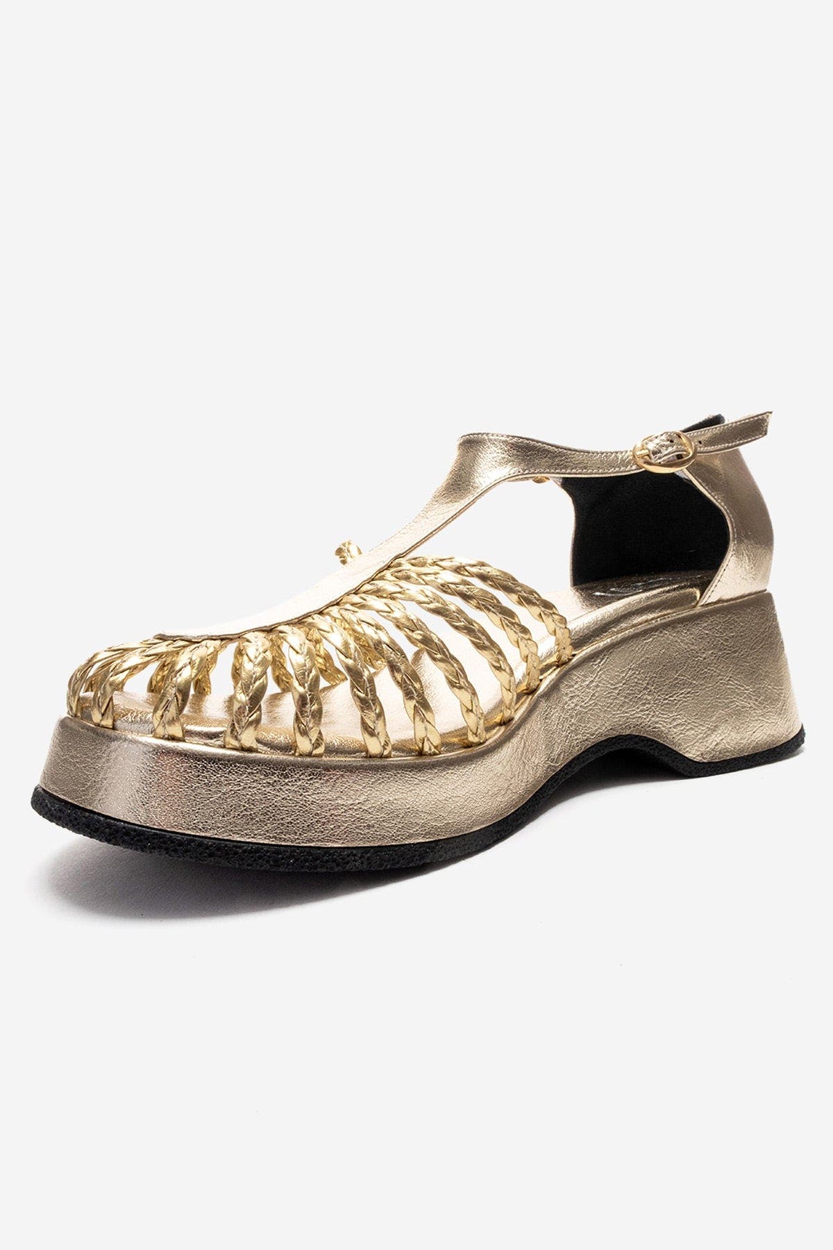 Barry Woven Wedge Sandal, Alternate, color, Gold