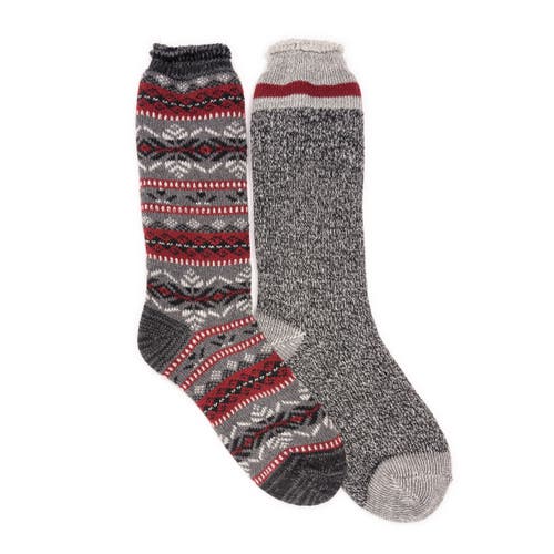 Muk Luks Heat Retainer Socks 2 Pair Pack In Multi