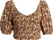 Rip Curl Sea of Dreams Floral Smocked Crop Top