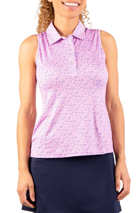 Clubs and Bags Print Polo Tank