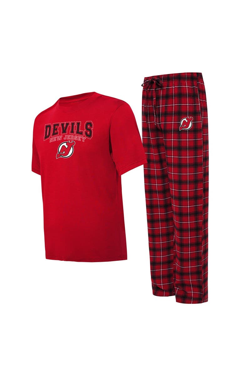CONCEPTS SPORT Men's Concepts Sport Red/Black New Jersey Devils Arctic T-Shirt & Pajama Pants Sleep Set, Main, color, 