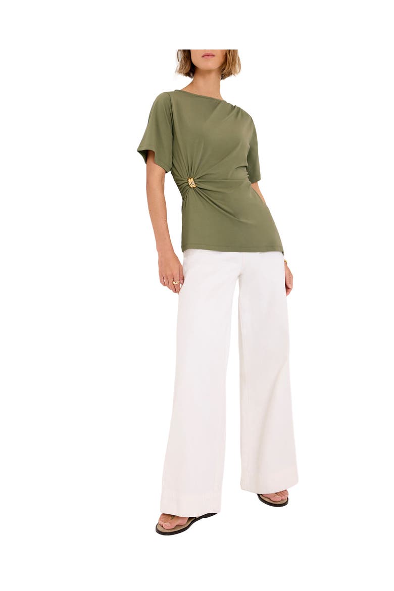 Gathered Detail Top, Alternate, color, Green