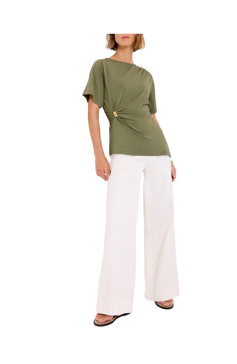 MINT VELVET Gathered Detail Top, Alternate, color, Green