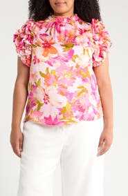 SUGARLIPS Abigal Floral Brenna Mock Neck Top