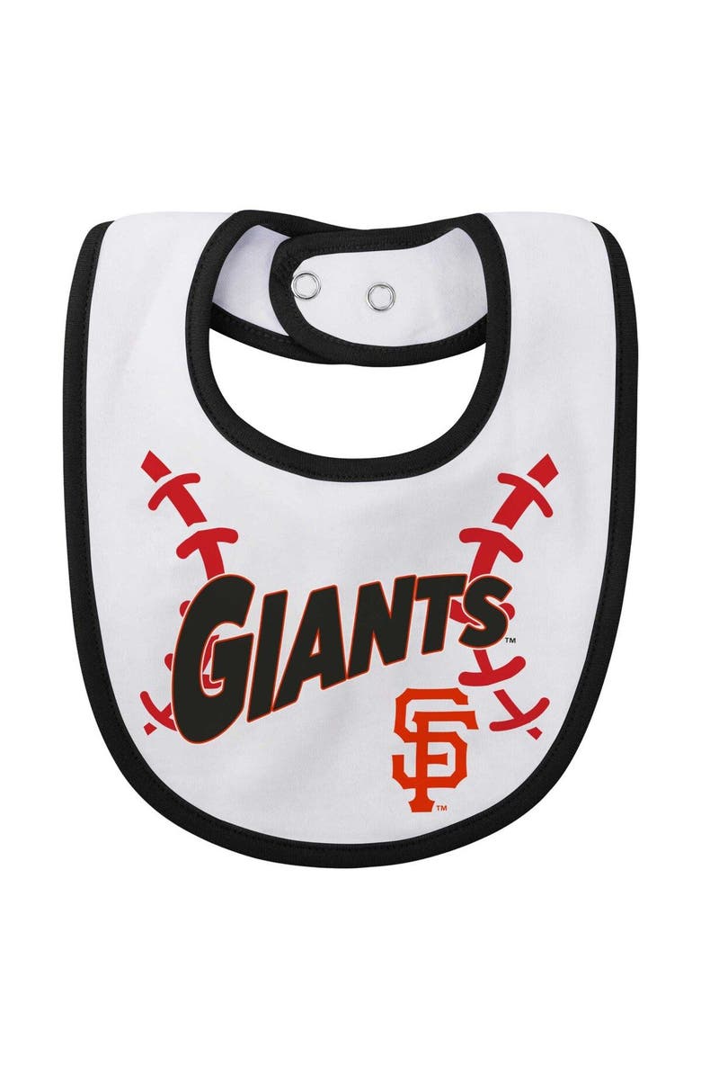 Outerstuff Newborn & Infant White San Francisco Giants Three-Piece Play Ball Raglan Bodysuit Booties & Bib Set, Alternate, color, 