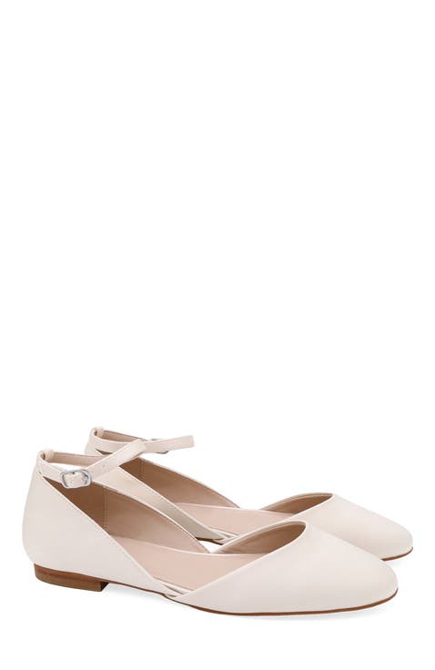 Gloria Satin Round Toe Flat