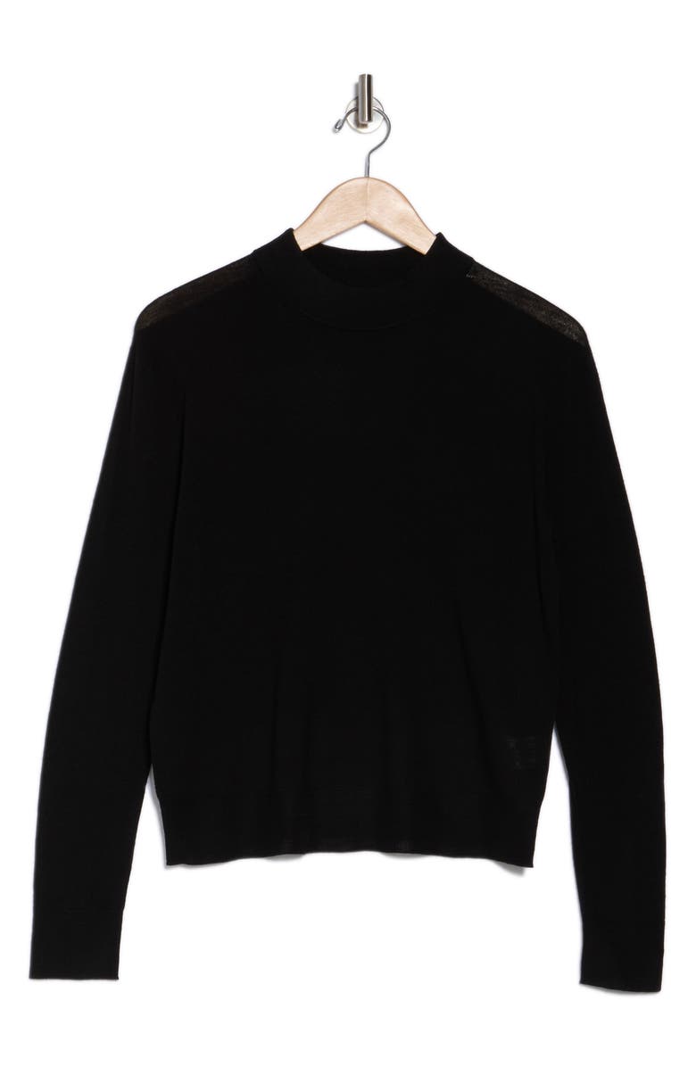 Vince Mock Neck Wool Blend Pullover Sweater, Alternate, color, Black