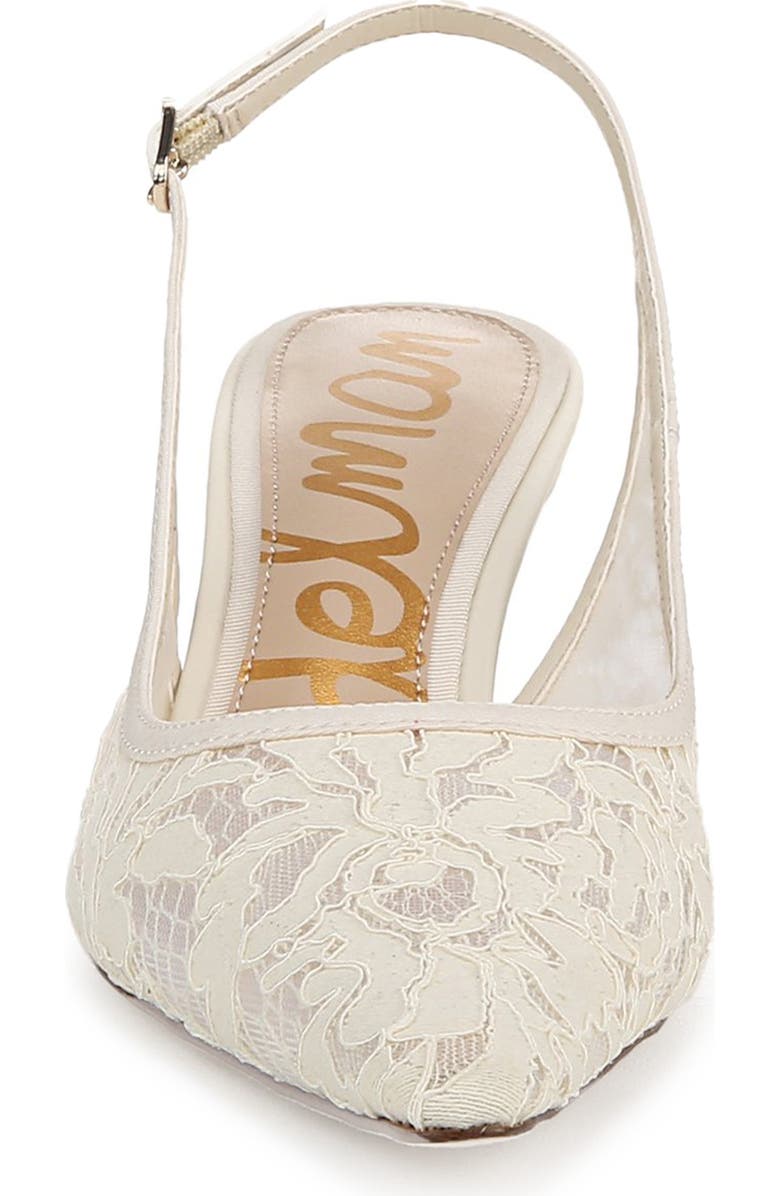 Sam Edelman Bianka Slingback Mesh Pointed Toe Pump, Alternate, color, Ivory