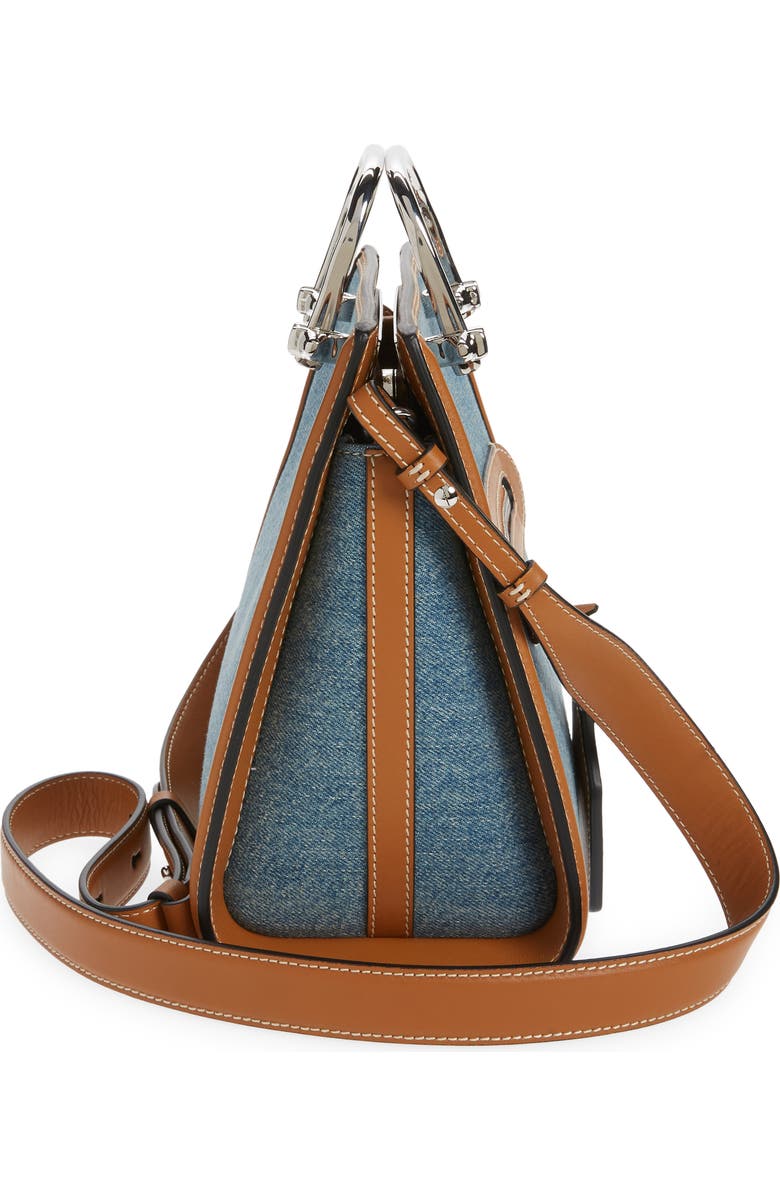 McQueen Alexander McQueen The Short Story Denim & Leather Shoulder Bag, Alternate, color,