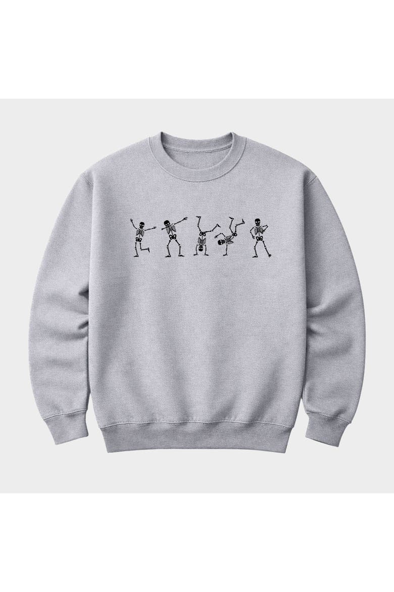 Dancing Skeleton Sweatshirt, Alternate, color, Graphite