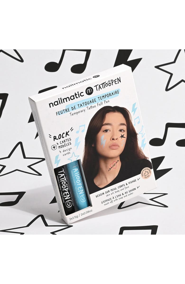 nailmatic Tattoo Pen Set For Kids, Alternate, color, Rock