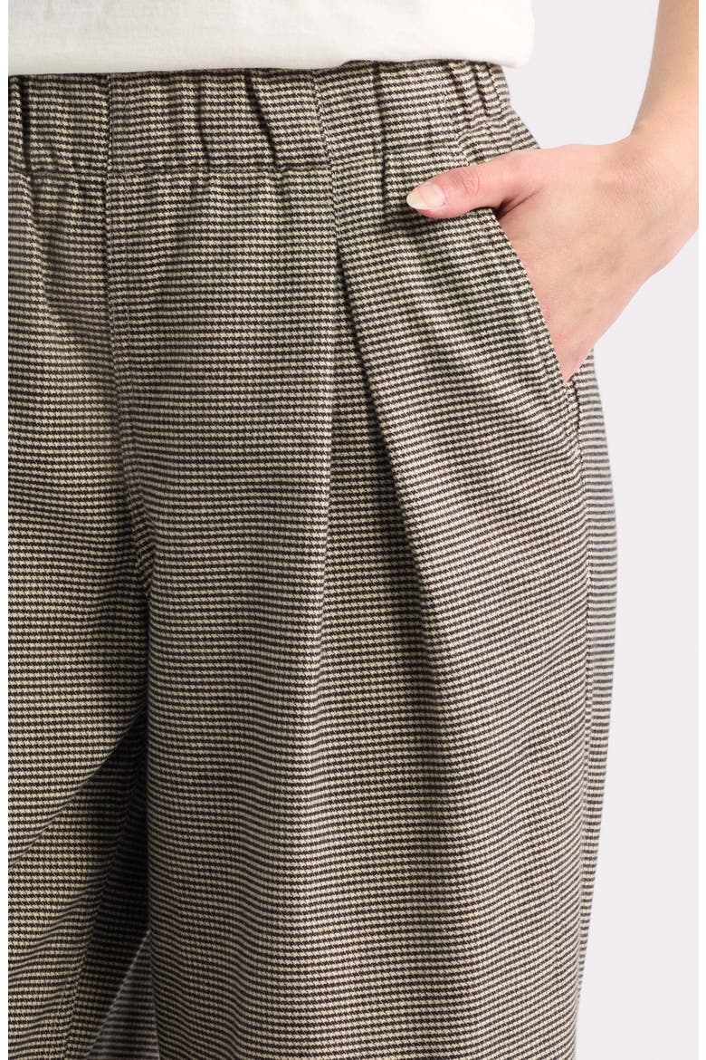 Allison Wide Leg Pleat Houndstooth Pants, Alternate, color, HOUNDSTOOTH