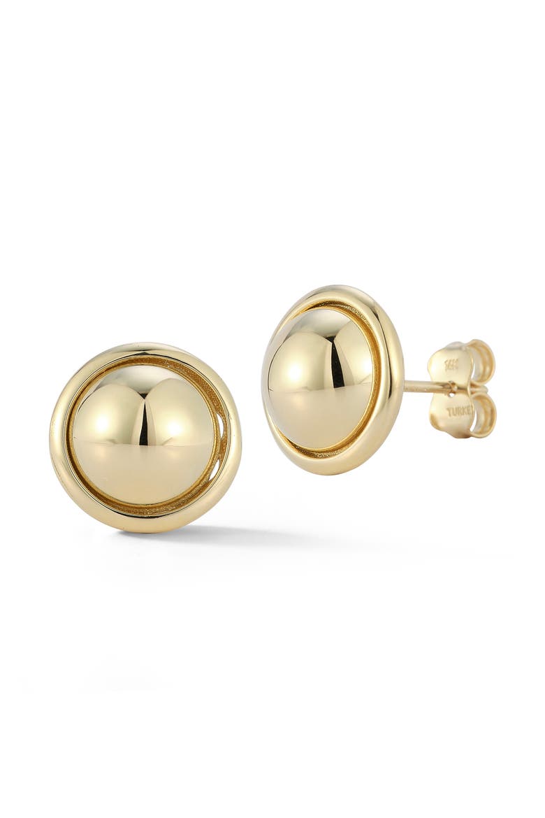 Button Stud Earrings, Main, color, GOLD