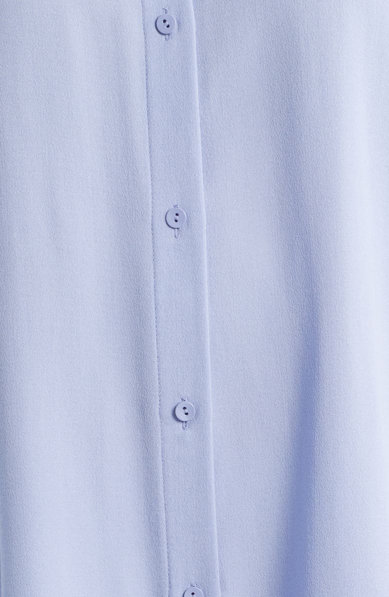 Eileen Fisher Mandarin Collar Silk Button-Up Shirt, Alternate, color,