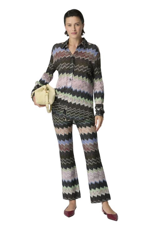 Snake-pattern Viscose Lamé Shirt