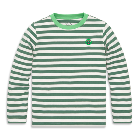 Kids Sesame Street Embroidered Stripe Tee