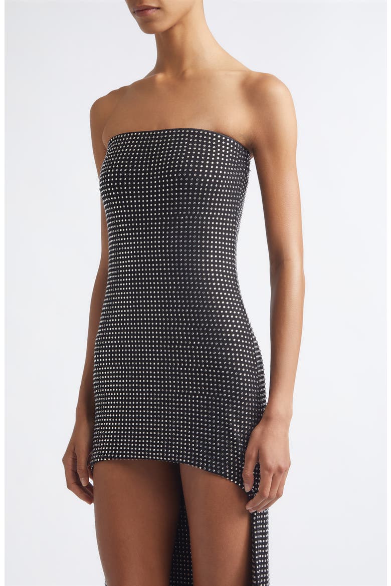 Strapless High-Low Bodycon Dress, Alternate, color, BLACK