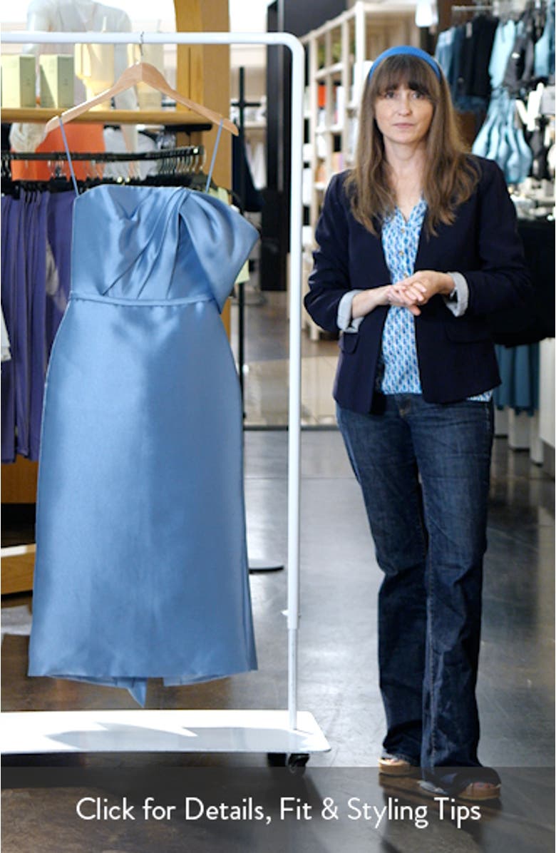 Bow Midi Satin Cocktail Dress, sales video thumbnail