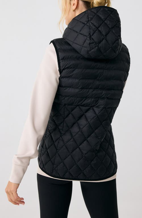 Lole The Base Water Repellent Insulated Hooded Vest In Black