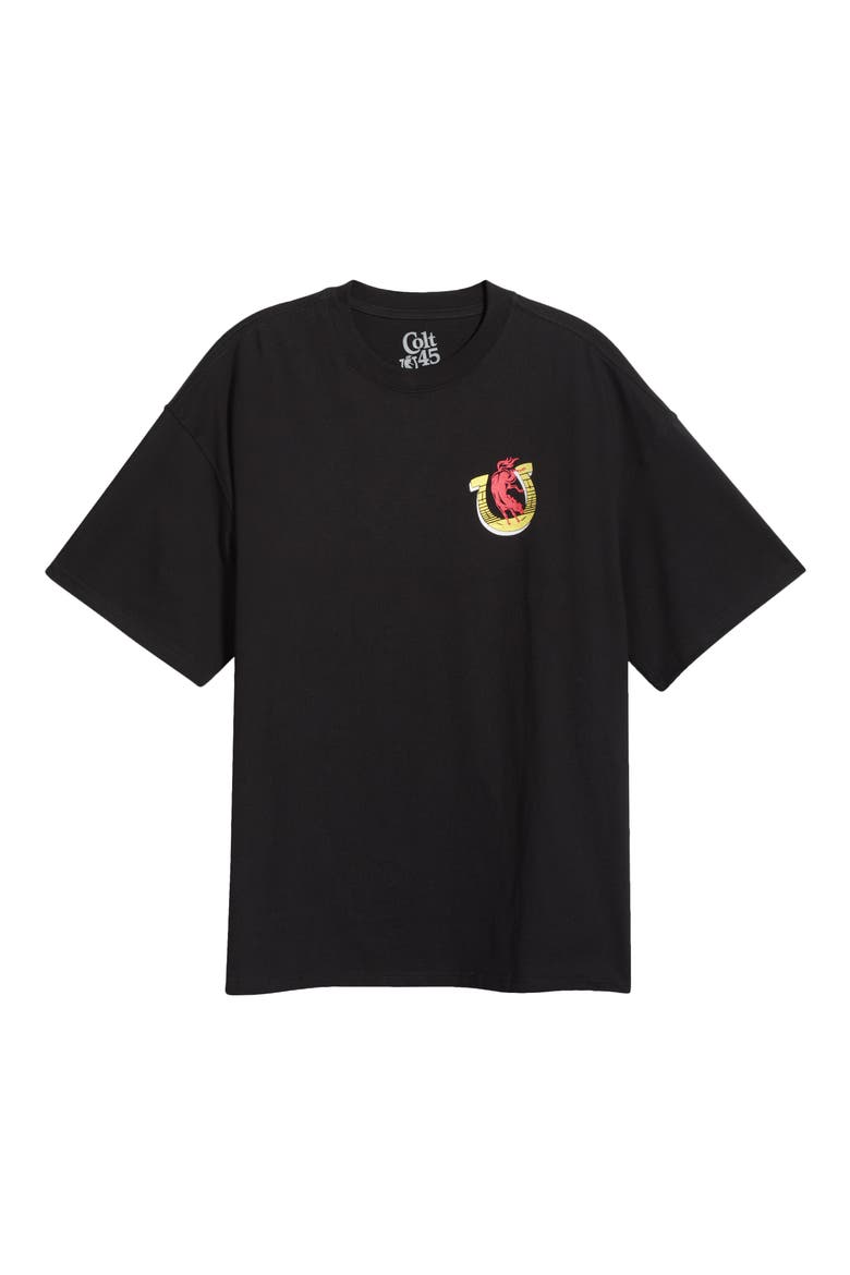 Colt 45 Everytime Oversized Graphic Cotton T-Shirt, Alternate, color, BLACK