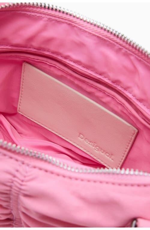 Desigual Ruched Shoulder Bag In Pink