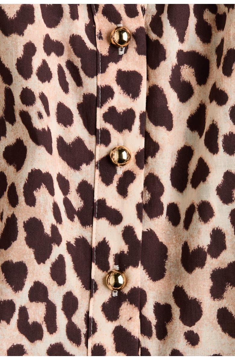 H&M Tiered Midi Dress, Alternate, color, Light Beige/Leopard Print