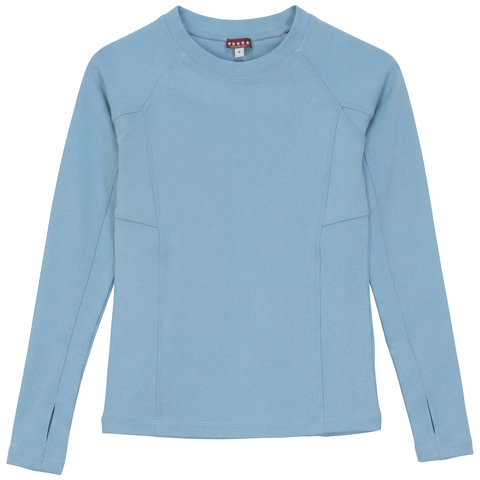 Girls Rib Knit Long Sleeve Top With Shaped Cuts
