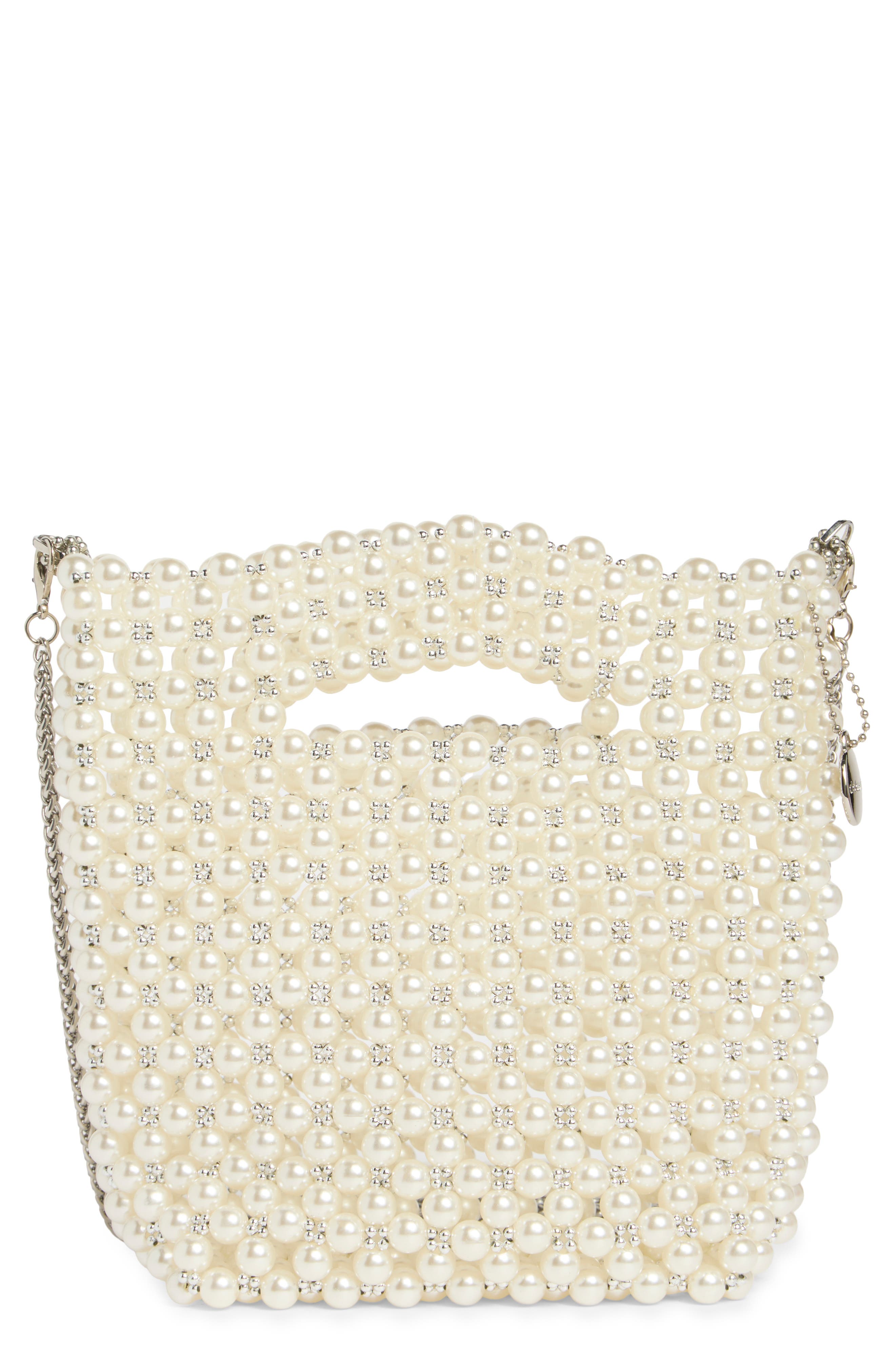 Slouchy Faux Pearl Shoulder Bag